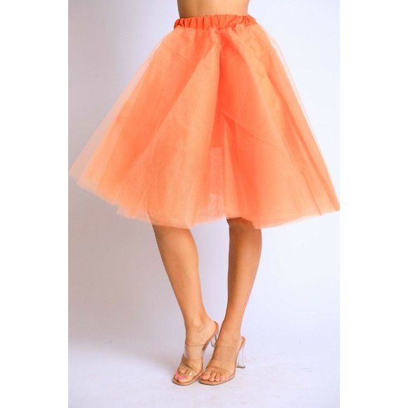 Women Princess Tulle Knee Length A Line Ballet Skirt Underskirt XS,S,M,L,XL - Picture 2 of 4